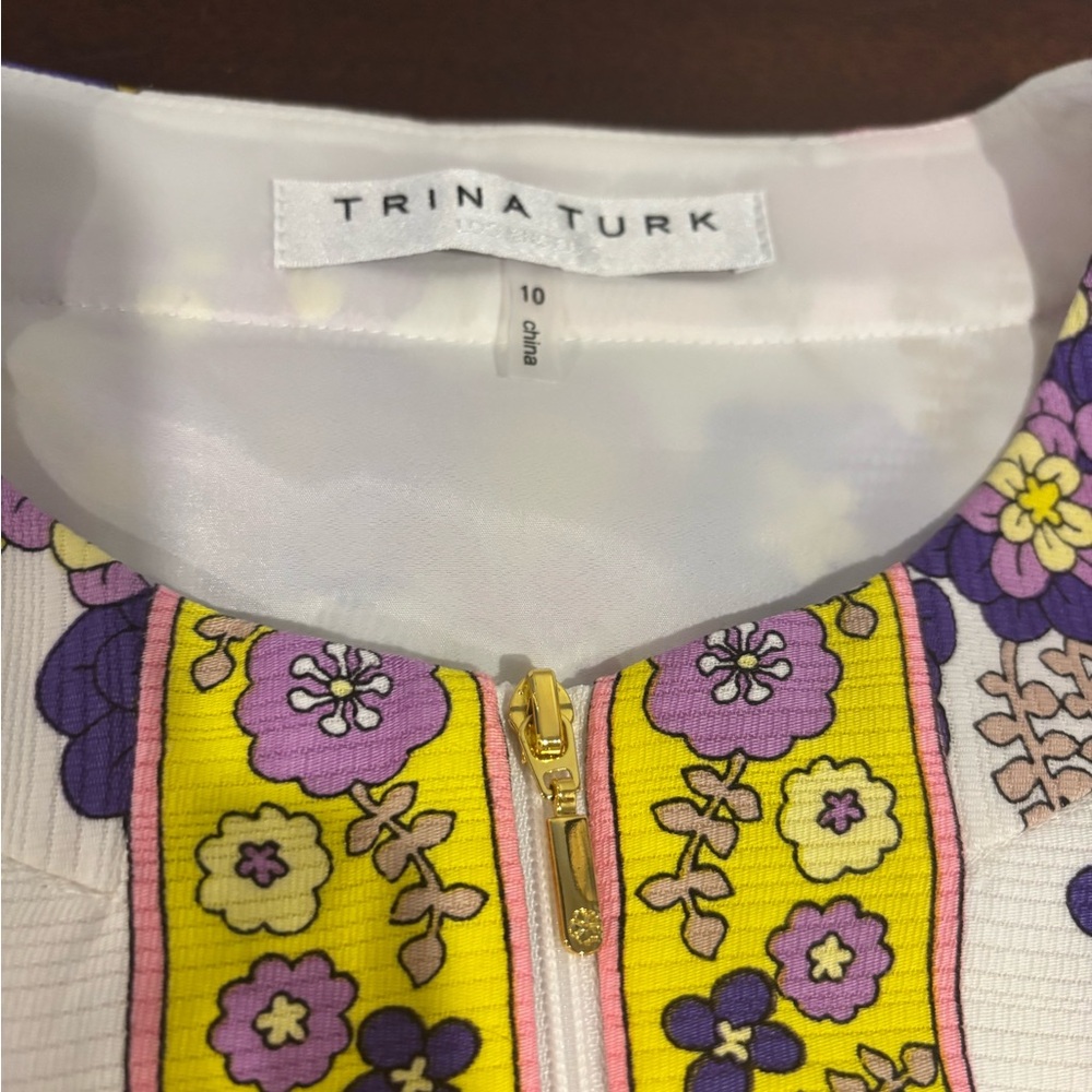 Trina Turk Arboretum Crescent Drive Ottoman mini shift dress 10 - Picture 5 of 8